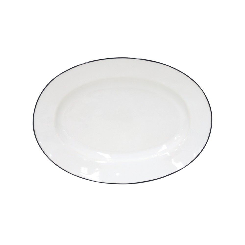 Beja Medium Oval Platter - White Blue