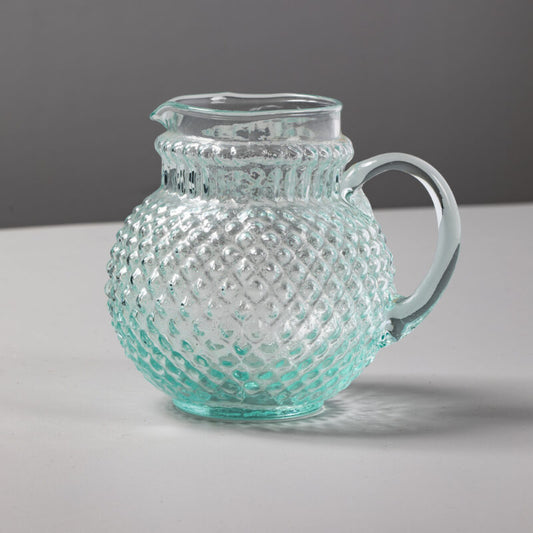 Recycled Glass Quilted Globe Pitcher