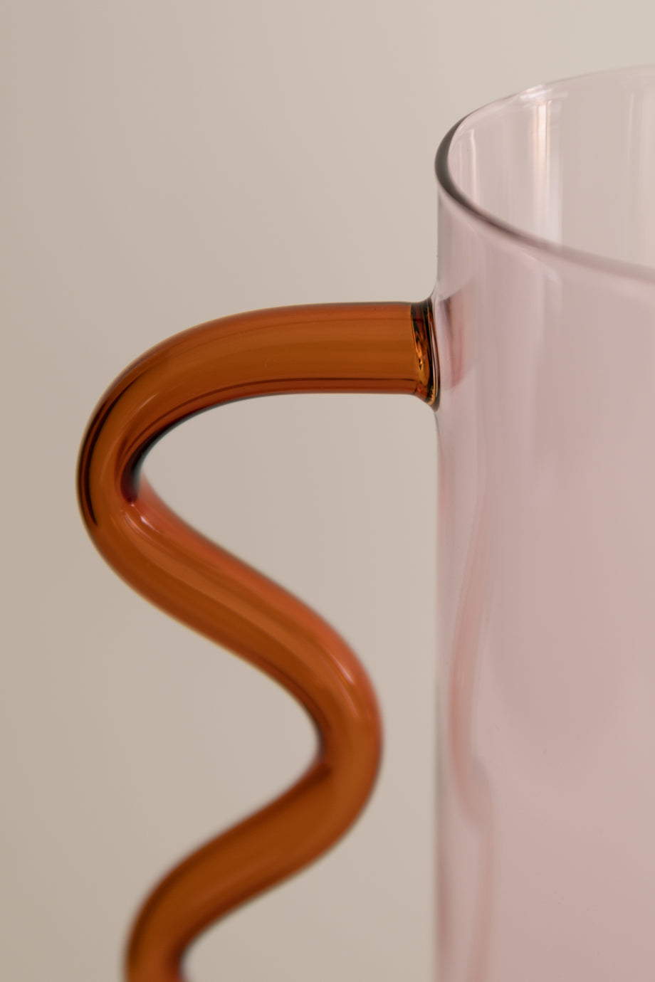 Wave Pitcher - Pink & Amber