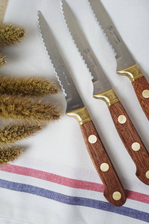 La Fourmi Laiton Steak Knife Set - Wood