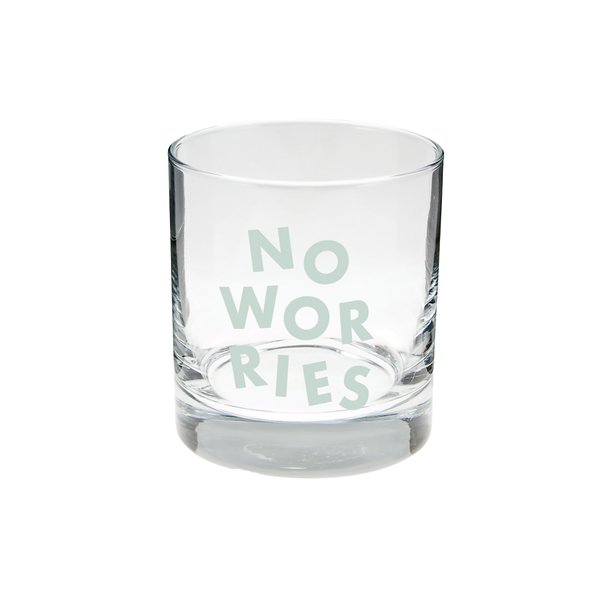 No Worries Rocks Glass