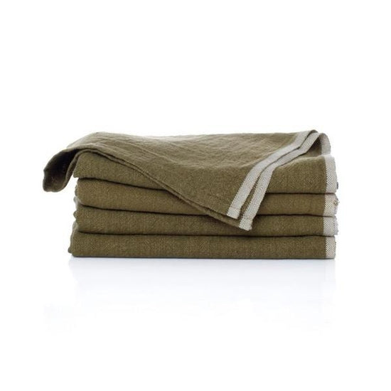Chunky Linen Napkins - Forest Green