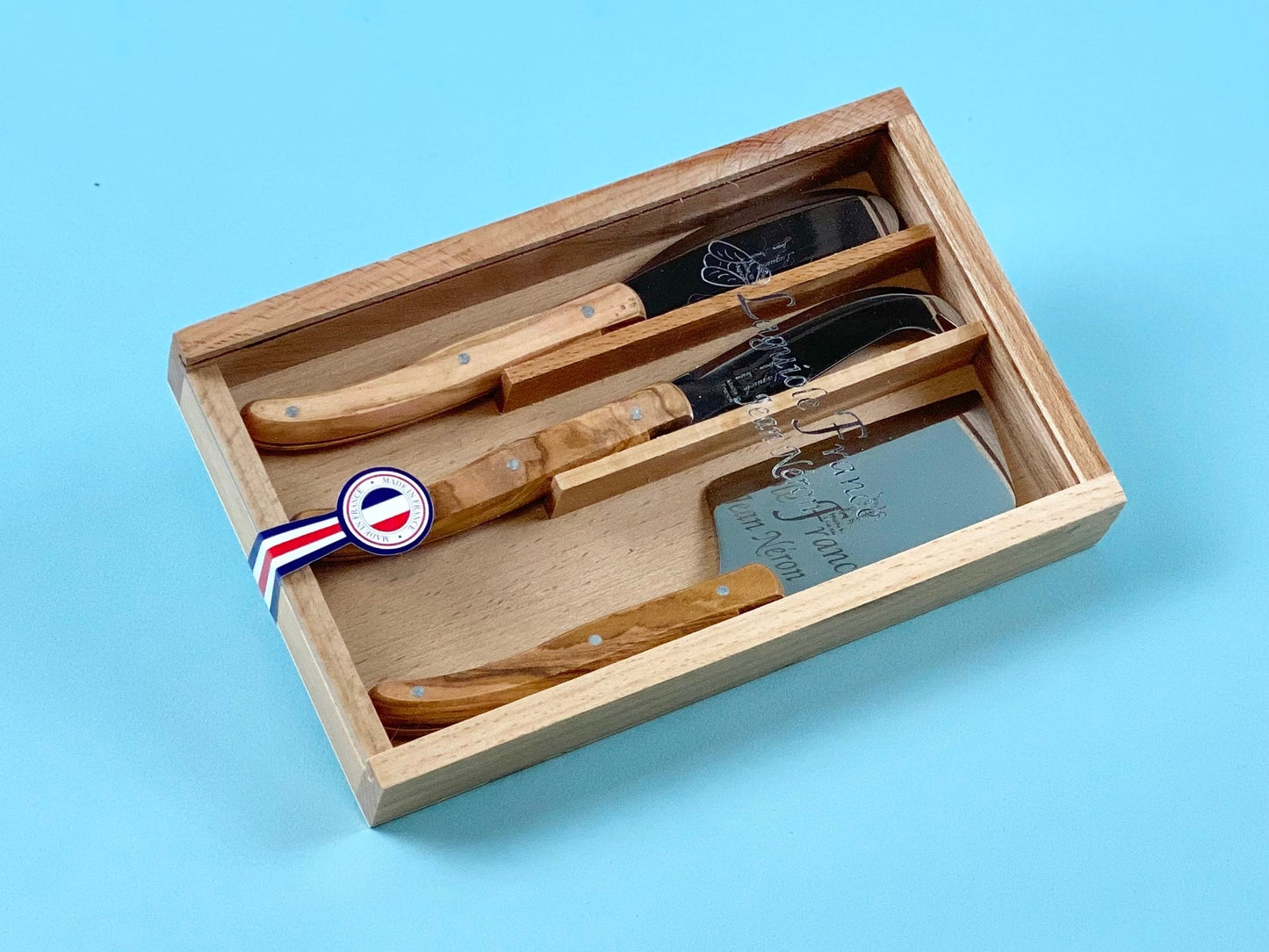 Laguiole Large Cheese Set - Olivewood