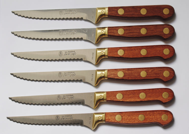 La Fourmi Laiton Steak Knife Set - Wood