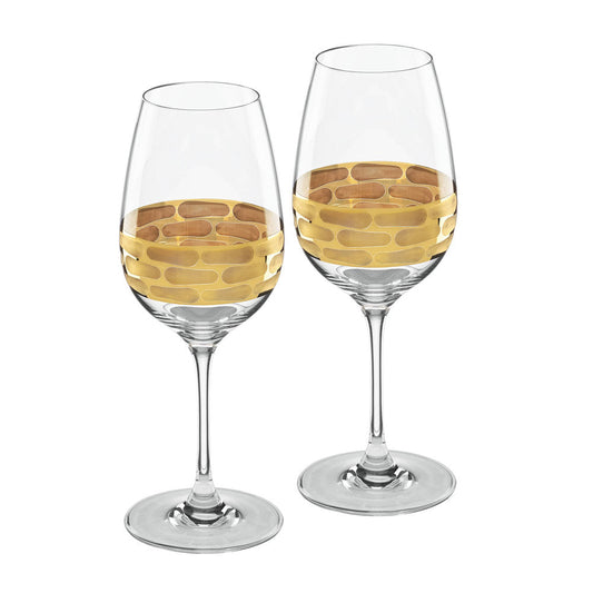 Truro White Wine Glass Set - Gold