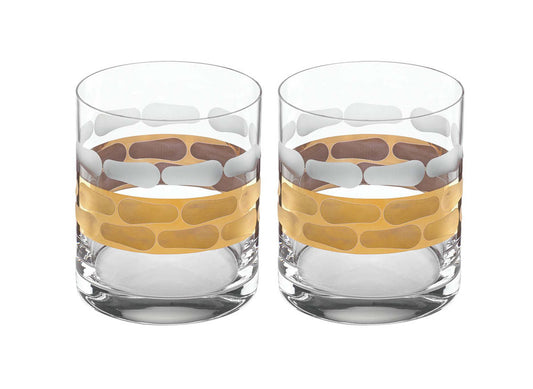 Truro Double Old Fashioned Glass Set - Gold