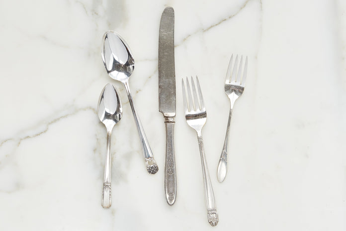 Found Silver Plate Flatware Set