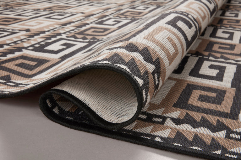 Justina Blakeney x Loloi Ari Outdoor Rug - Natural Black - Discontinued