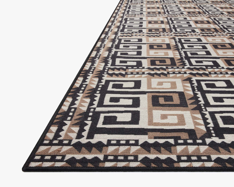 Justina Blakeney x Loloi Ari Outdoor Rug - Natural Black - Discontinued