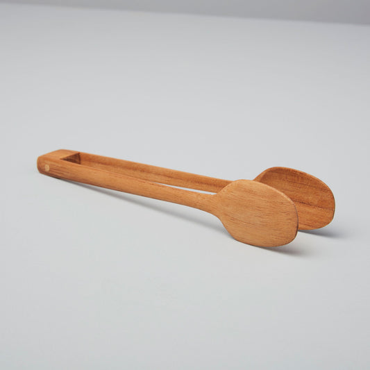 Small Teak Oval Tongs