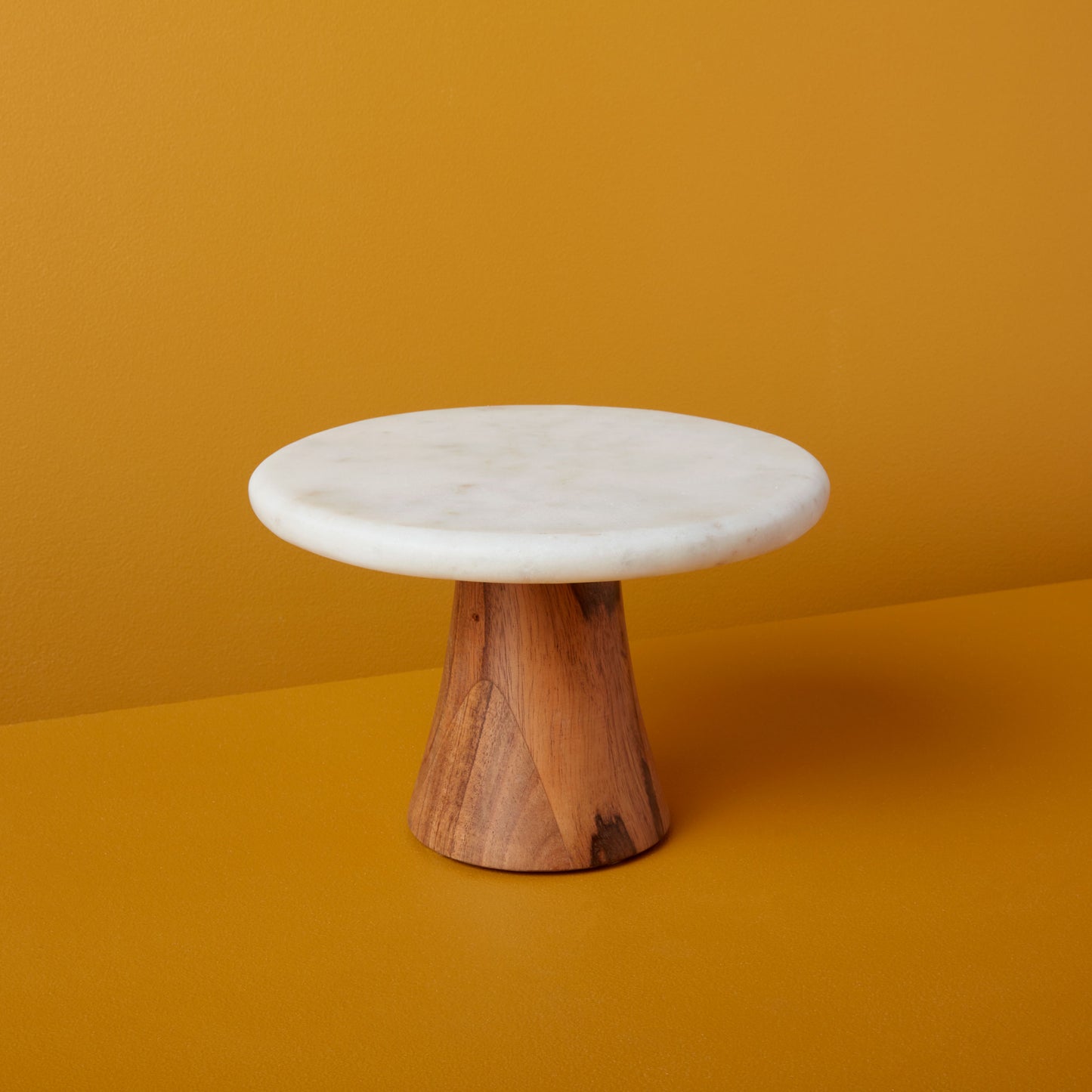 Marble & Wood Small Cake Stand