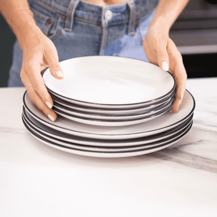 Big Plate Set - Navy Stripe