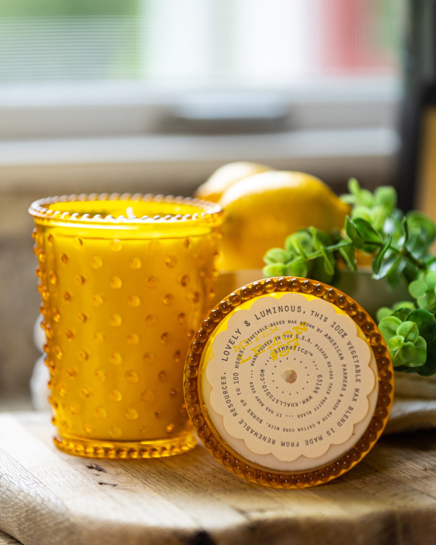 Simpatico Hobnail Candle - Meyer Lemon