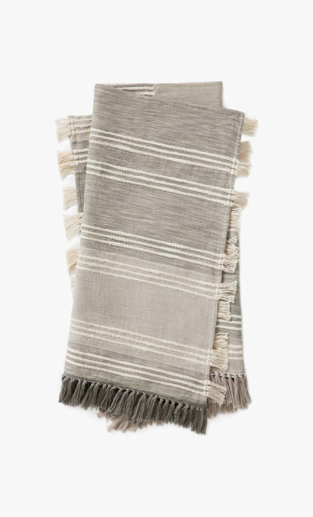 Amber Lewis x Loloi Cardiff Grey Ivory Throw Blanket (Set of 2)