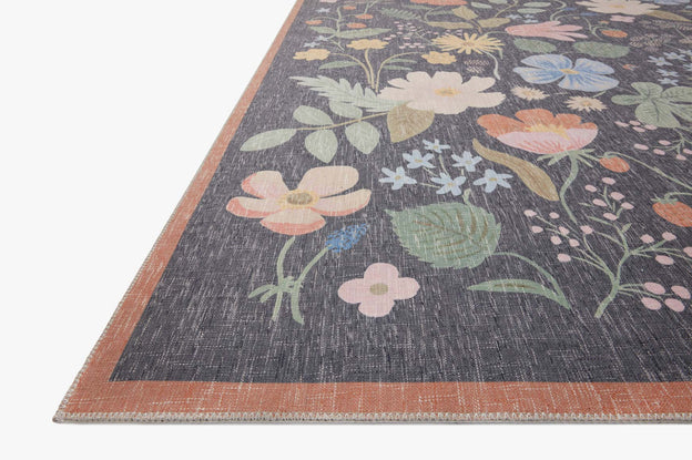 Rifle Paper Co x Loloi Cotswolds Rug - Strawberry Fields Black