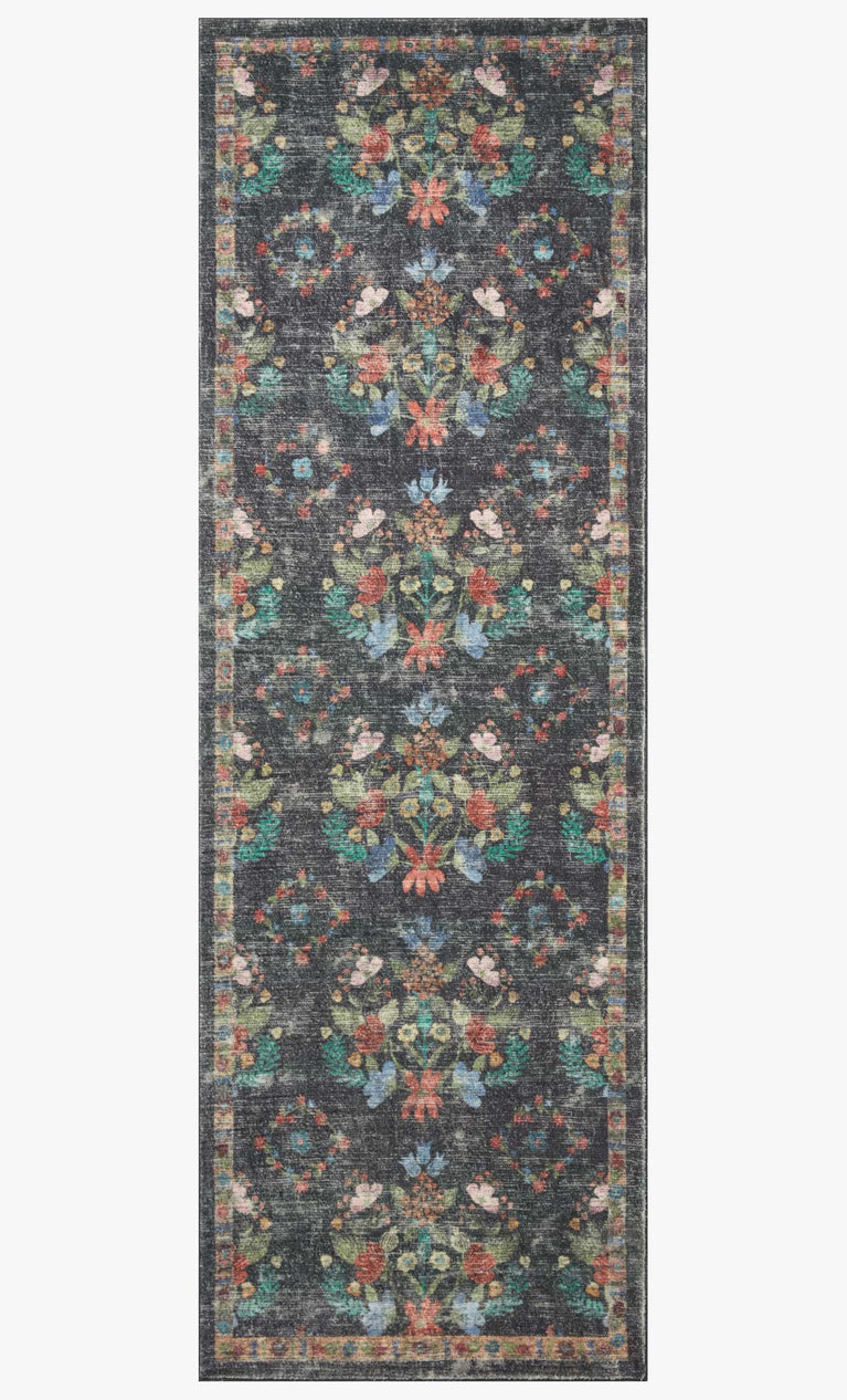 Rifle Paper Co x Loloi Courtyard Rug - Seville Charcoal