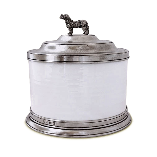 Match Pewter Convivio Cookie Jar with Dog Finial