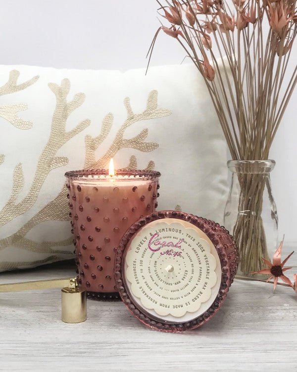 Simpatico Hobnail Candle - Coral