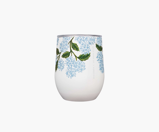 Rifle Paper Co x Corkcicle Stemless Tumbler - Hydrangea
