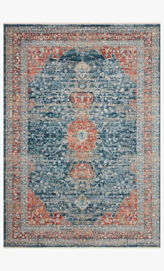 Magnolia Home x Loloi Elise Rug - Navy Red