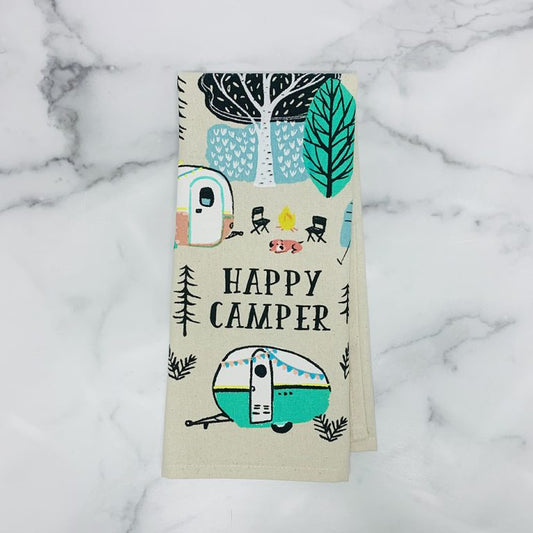 Happy Camper Tea Towel