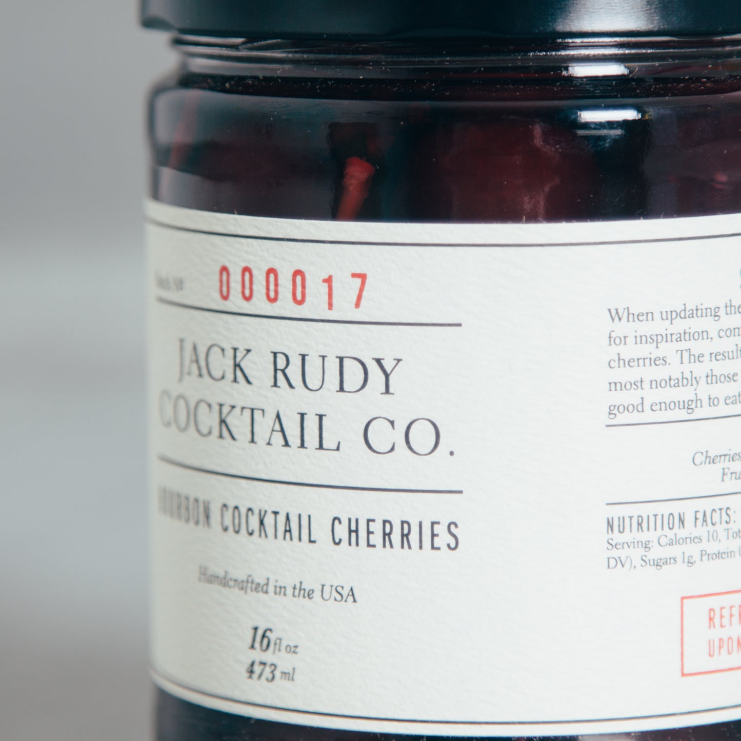 Jack Rudy Bourbon Cocktail Cherries - 16oz