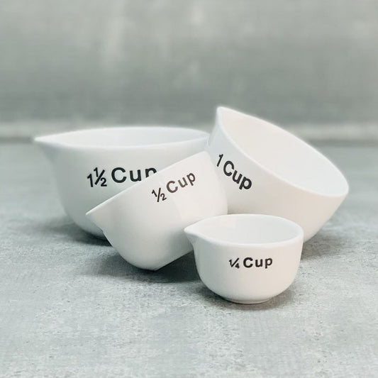 White Ceramic Measuring Cups