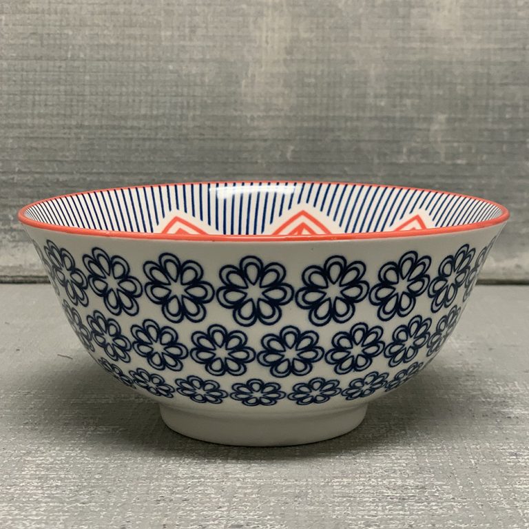 Stamped Bowl - Red Floral