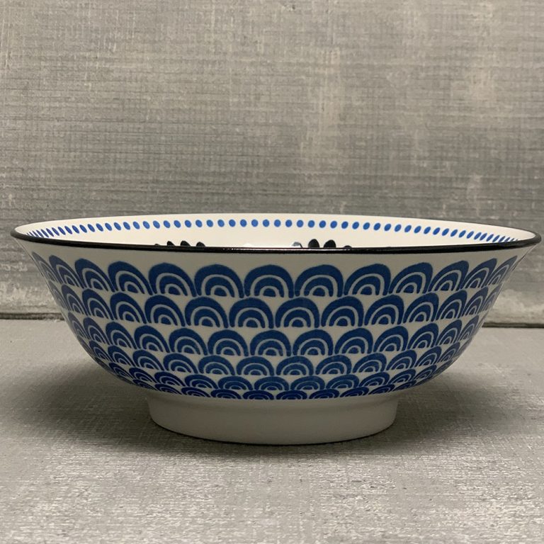 Stamped Serving Bowl - Blue Floral