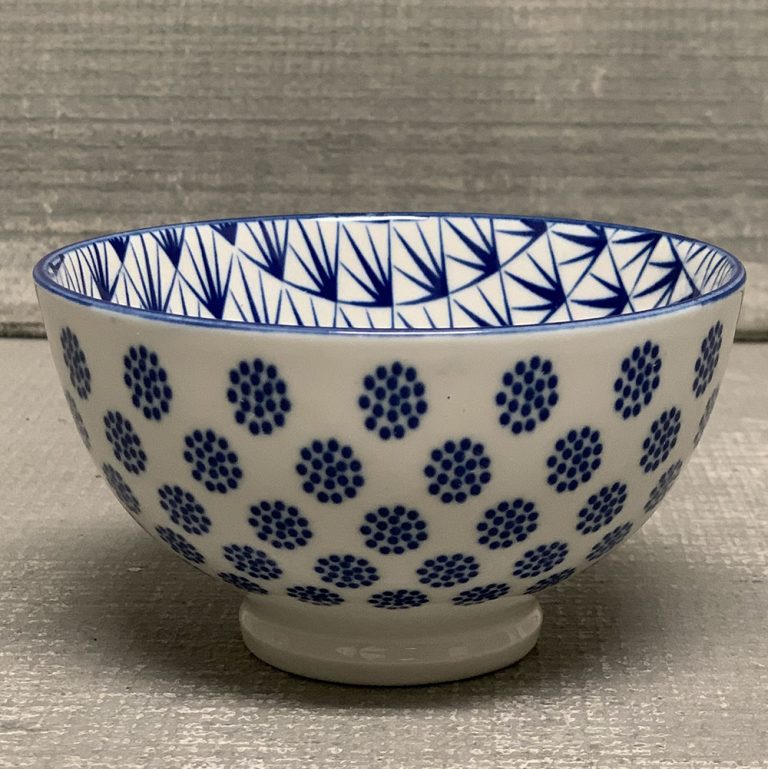 Coupe Stamped Bowl - Blue Dot
