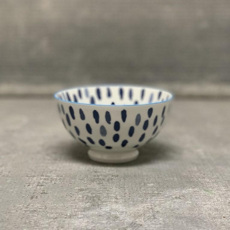 Coupe Stamped Bowl - Blue Spots
