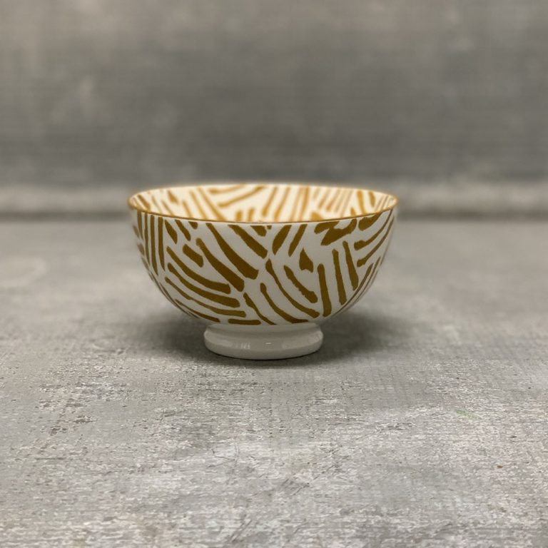Coupe Stamped Bowl - Ochre Lines