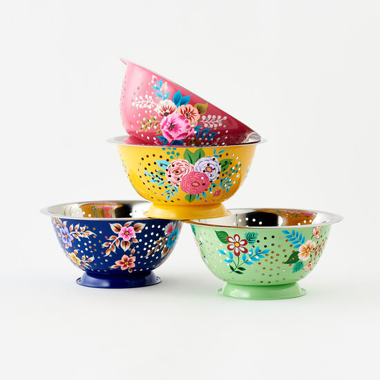 Handpainted Floral Colander - Pink