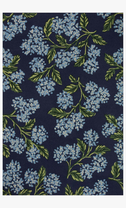 Rifle Paper Co x Loloi Joie Rug - Hydrangea Navy