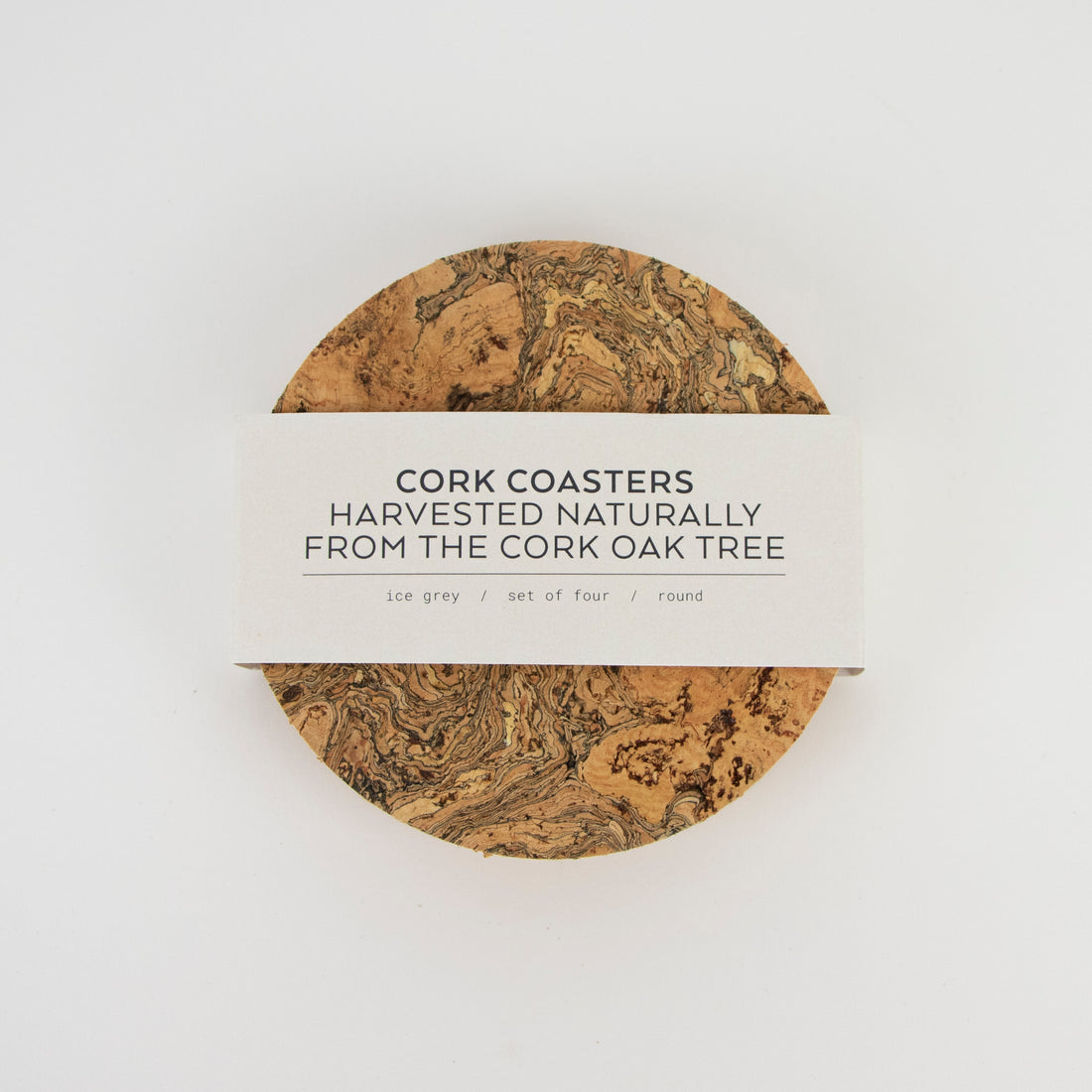 Natural Cork Round Coaster Set