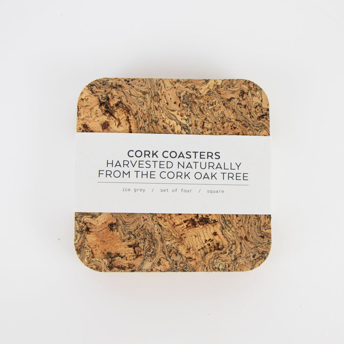 Natural Cork Square Coaster Set