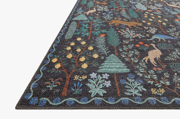 Rifle Paper Co x Loloi Menagerie Rug - Forest Black