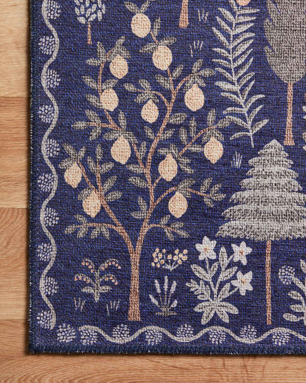 Rifle Paper Co x Loloi Menagerie Rug - Forest Navy