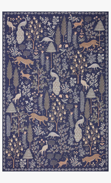 Rifle Paper Co x Loloi Menagerie Rug - Forest Navy