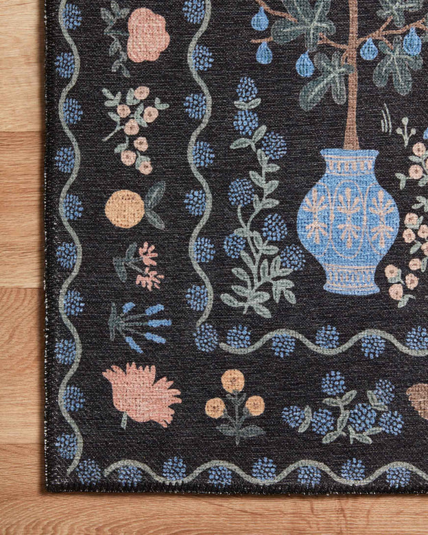 Rifle Paper Co x Loloi Menagerie Rug - Camont Black