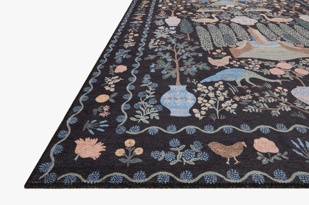 Rifle Paper Co x Loloi Menagerie Rug - Camont Black