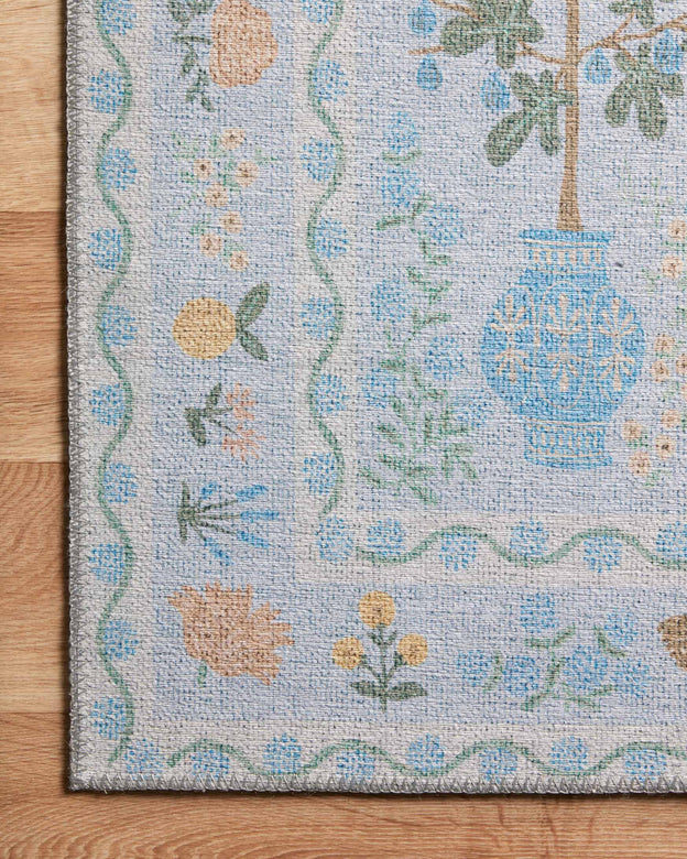 Rifle Paper Co x Loloi Menagerie Rug - Camont Light Blue