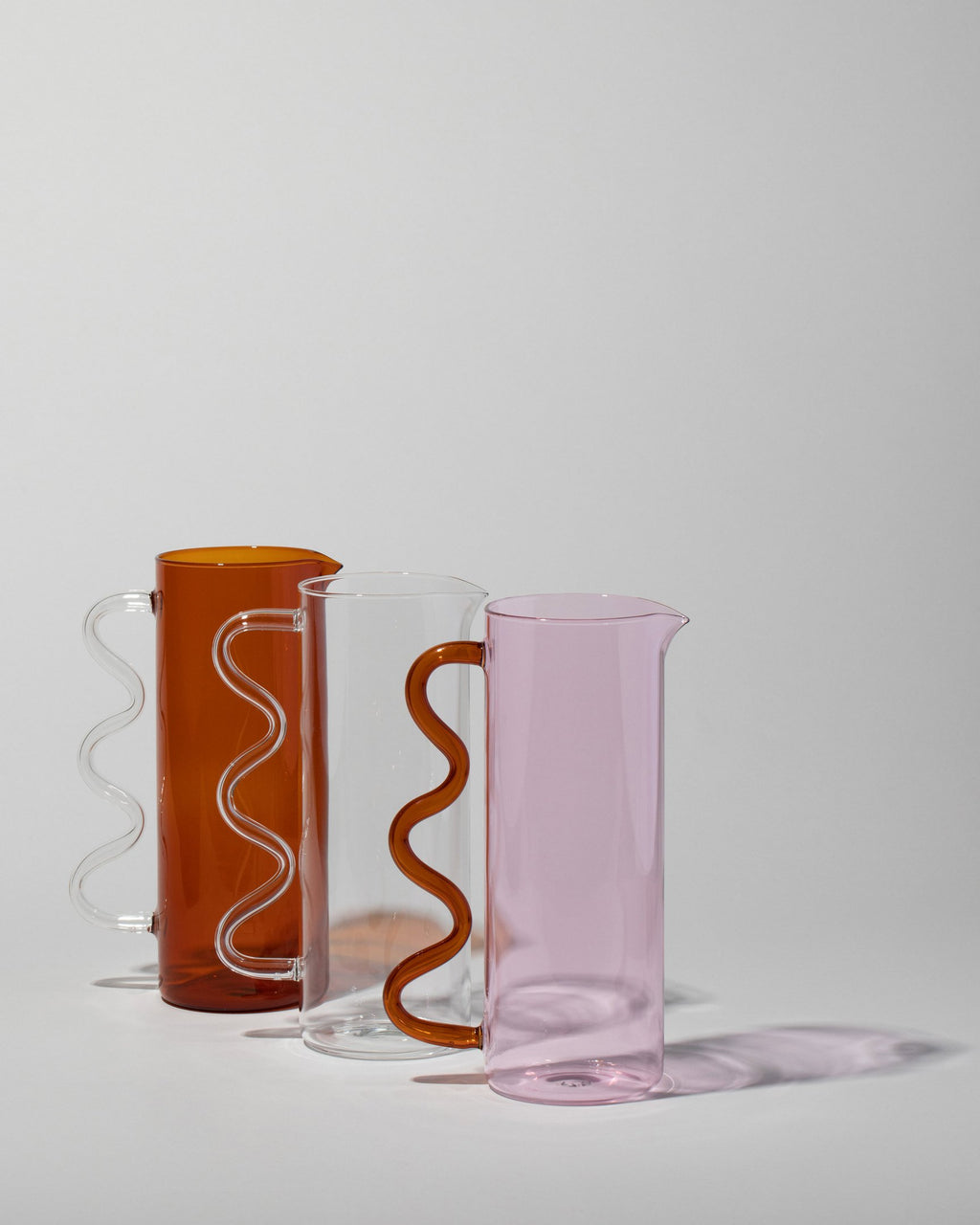 Wave Pitcher - Pink & Amber