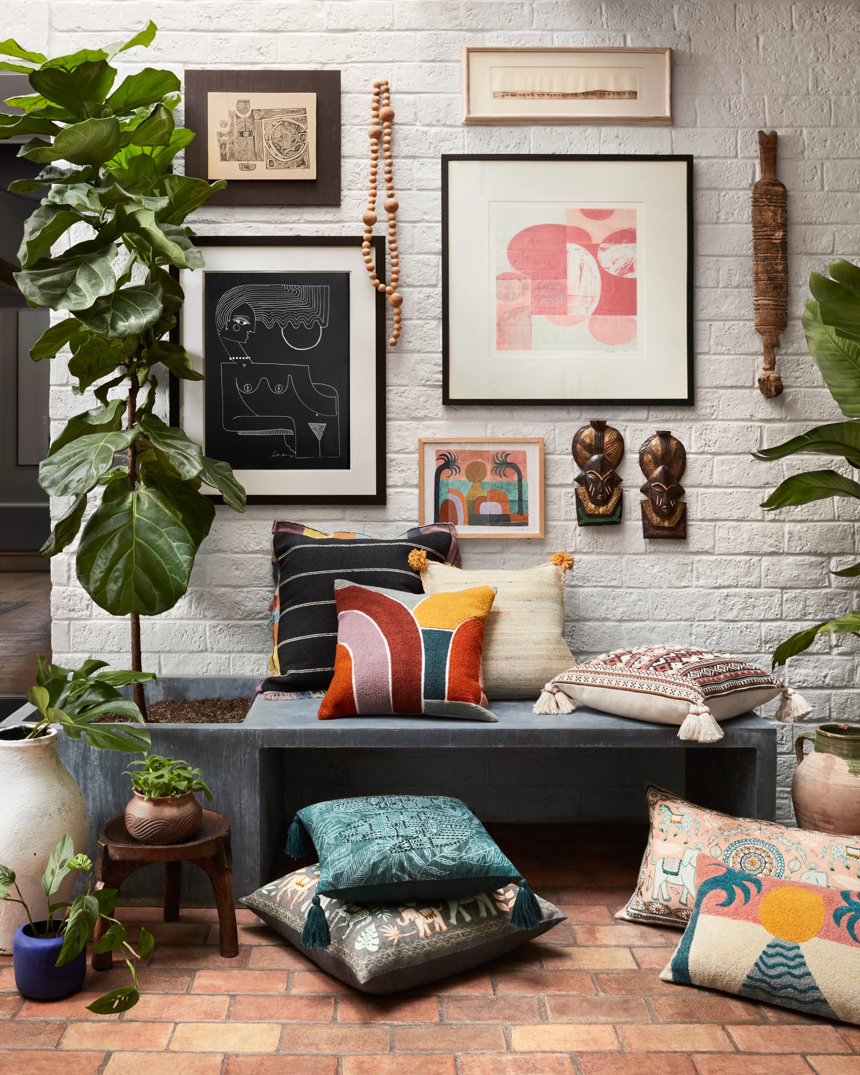 Peach boho deals pillow