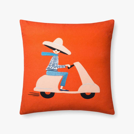 Rifle Paper Co x Loloi Scooter Girl Pillow (Set of 2)