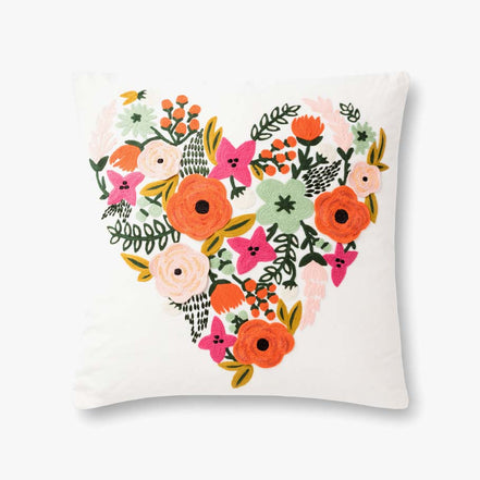 Rifle Paper Co x Loloi Floral Heart Pillow (Set of 2)