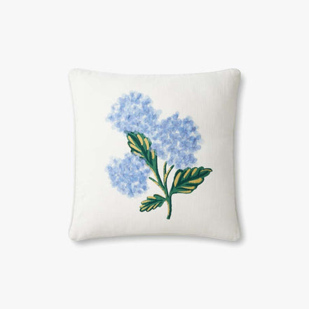 Rifle Paper Co x Loloi Bouquet Pillow - Ivory Blue (Set of 2)
