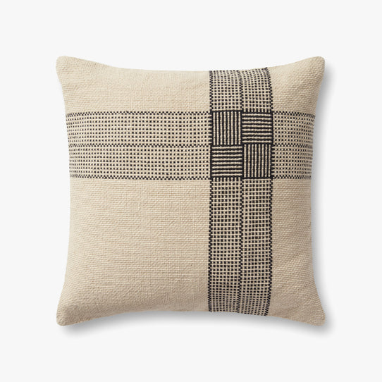 Magnolia Home x Loloi Wells Pillow - Beige Charcoal (Set of 2)