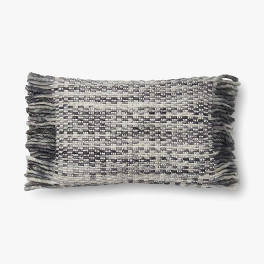 Justina Blakeney x Loloi Basketweave Pillow - Grey (Set of 2)