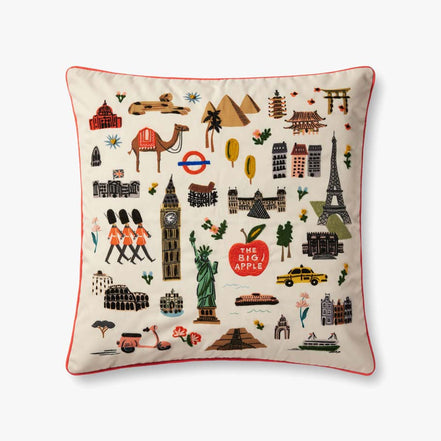 Rifle Paper Co x Loloi Bon Voyage Pillow (Set of 2)